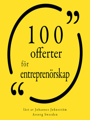 cover image of 100 offerter för entreprenörskap